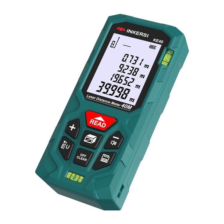 40m 132ft Digital Laser Distance Meter With 2 Bubble Levels