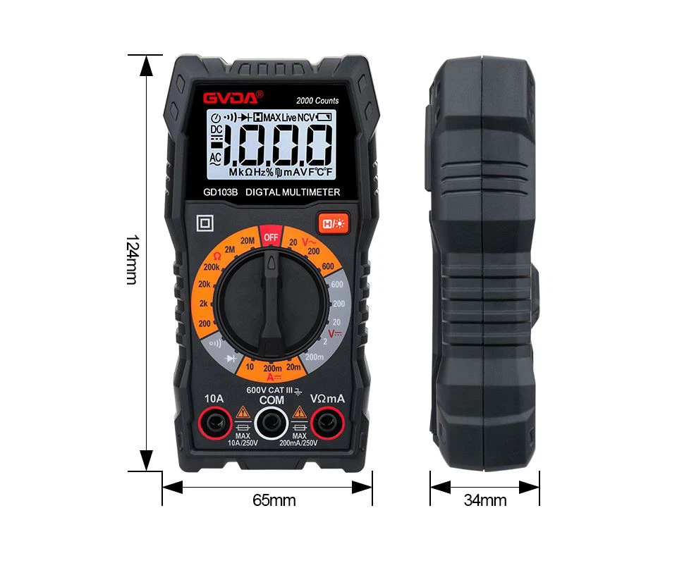 Nøyaktighetsspesifikasjoner FOR Multi Meter True RMS Multifunksjonelt digital...